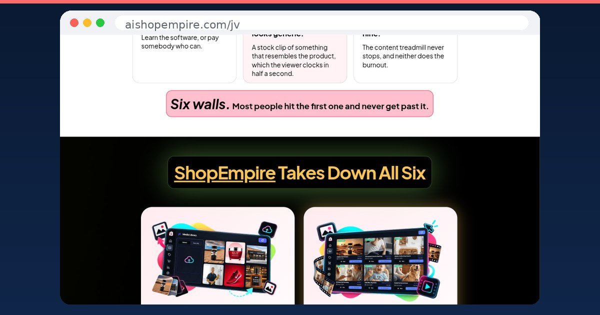 Galería de plantillas de vídeo de ShopEmpire para redes sociales